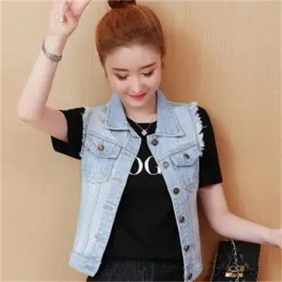 6XL Ανοιξιάτικο και Καλοκαίρι σκισμένο τζιν γιλέκο Γυναικείο μικρό παλτό αμάνικο γυναικείο γιλέκο