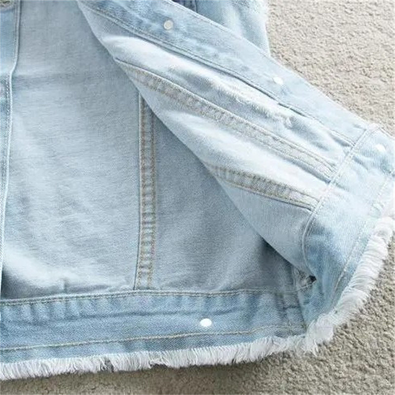 6XL Ανοιξιάτικο και Καλοκαίρι σκισμένο τζιν γιλέκο Γυναικείο μικρό παλτό αμάνικο γυναικείο γιλέκο