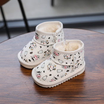 Χειμερινά κοριτσίστικα μποτάκια χιονιού Cartoon Βρεφικά παπούτσια για νήπια Λούτρινα αδιάβροχα παιδικά μποτάκια Αντιολισθητική μαλακή σόλα Παιδικά παπούτσια