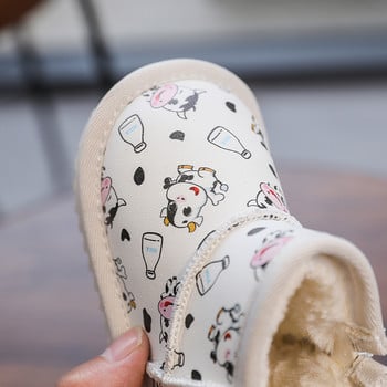Зимни ботуши за сняг за момичета и момичета Анимационни детски обувки за малки деца Плюшени водоустойчиви детски ботуши Противоплъзгащи се меки подметки Детски обувки
