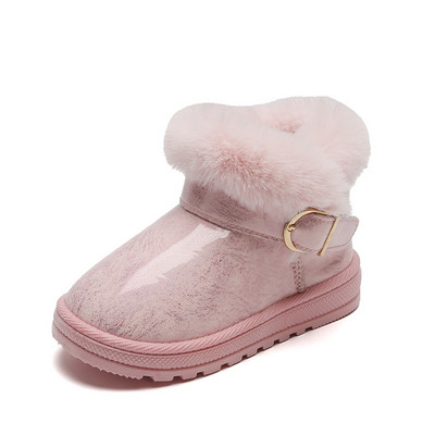 Cizme de zăpadă pentru fete, toamnă iarnă 2023, pantofi de bumbac pentru copii, calduri de pluș, impermeabile, rezistente la vânt, anti-alunecare, pentru exterior, pentru copii, pantofi pentru bebeluși