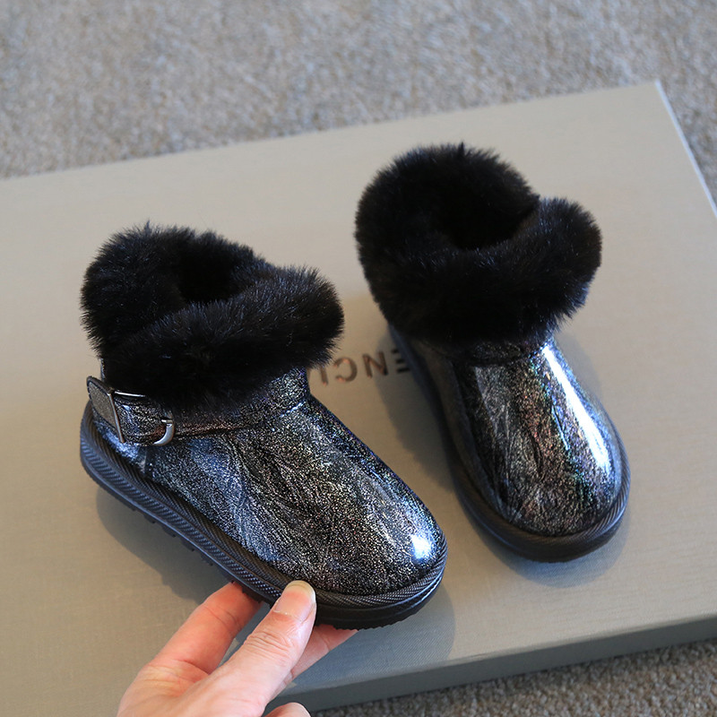 Cizme de zăpadă pentru fete, toamnă iarnă 2023, pantofi de bumbac pentru copii, calduri de pluș, impermeabile, rezistente la vânt, anti-alunecare, pentru exterior, pentru copii, pantofi pentru bebeluși