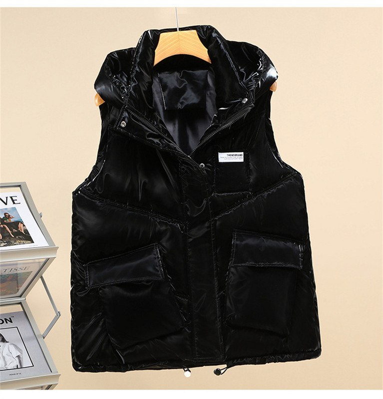 Uued naiste sügistalvine vest mantel Mullavärvi välisriided vabaaja puuvillane polsterdatud aluskrae Varrukateta jakk Naiste vest topsid