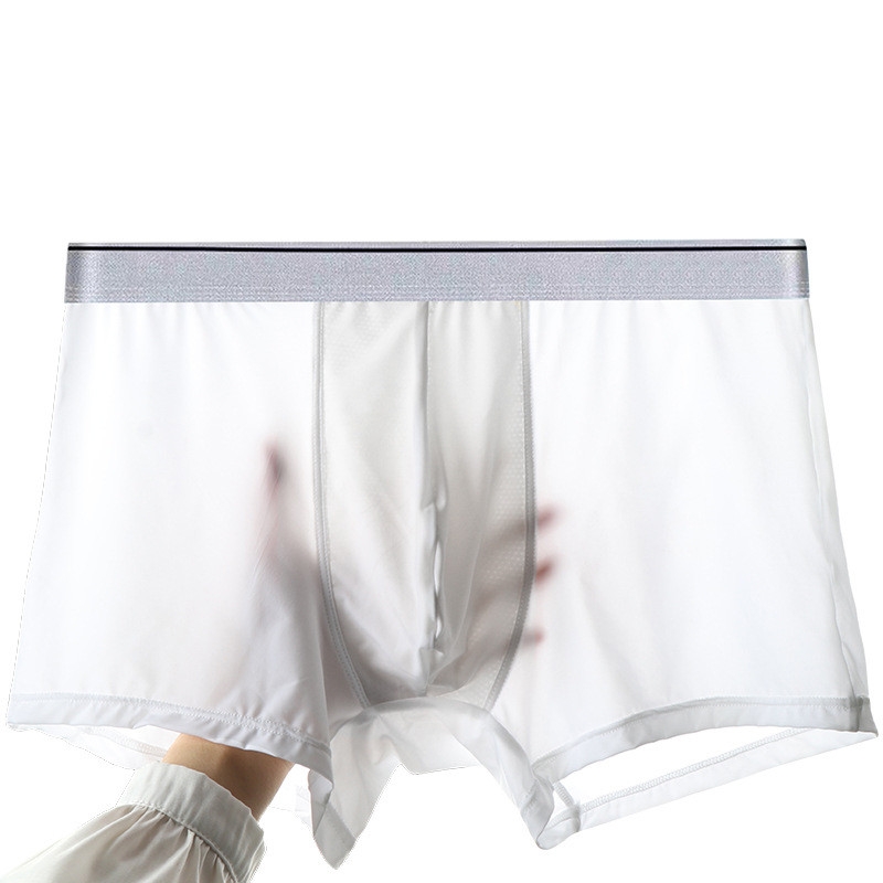 Boxeri pentru bărbați de dimensiuni mari Lenjerie de corp Mătase de gheață Uscare rapidă Chiloți confortabili pentru bărbați Chiloți respirabili Pantaloni boxer sexy ultrasubțiri