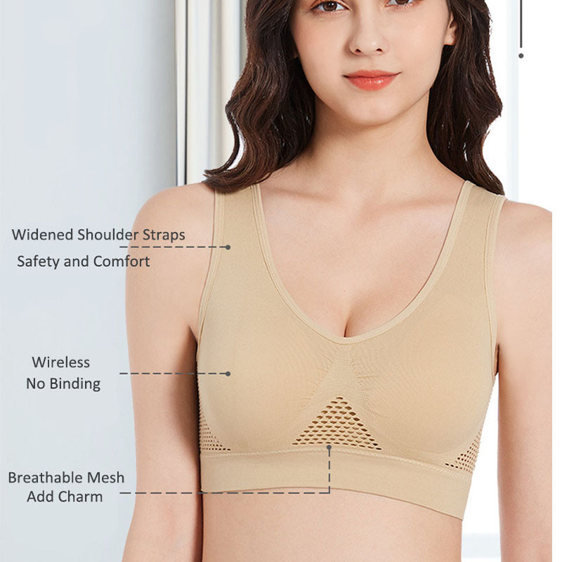 Σέξι σουτιέν για γυναίκες Bralette αναπνεύσιμα εσώρουχα συν μέγεθος χωρίς ραφές, κοίλωμα με δίχτυ, λεπτό, αθλητικό σουτιέν γιόγκα εσώρουχα