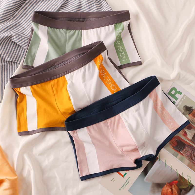 Lenjerie de corp pentru bărbați Boxeri din bumbac Chiloți pentru bărbați, respirabili, patchwork, chiloți pentru bărbați cu talie mijlocie.