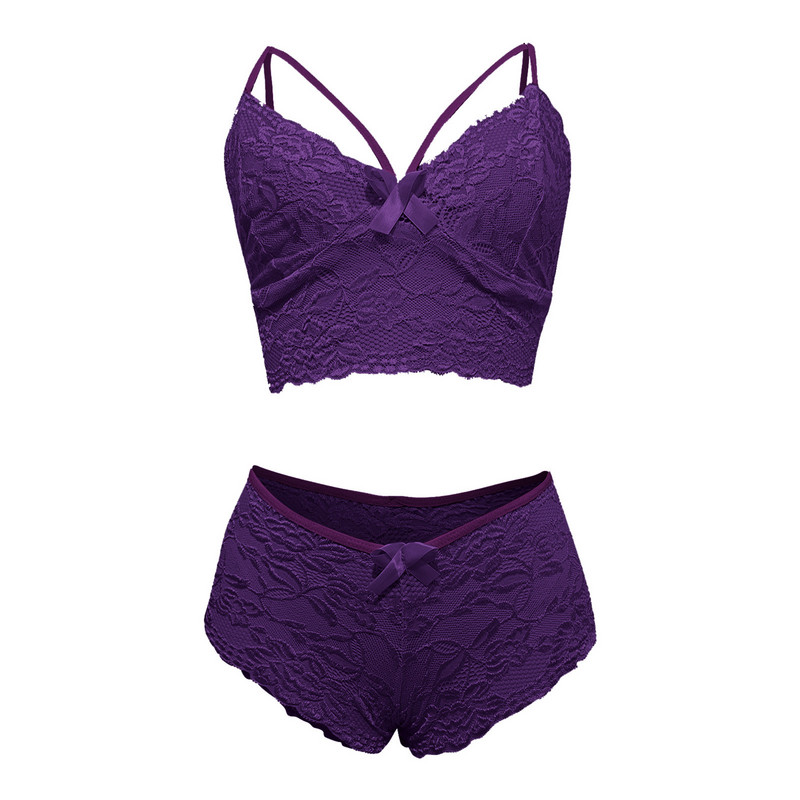Ženski čipkasti komplet donjeg rublja Seksi žensko donje rublje Prozirni kratki setovi za njegu kože Push up grudnjaci Garniture Erotika Intimni