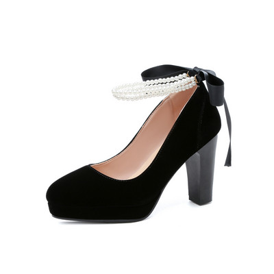 Ženske cipele s visokim potpeticama Mary Jane Pumpice za vjenčanje Bijela ružičasta crna mašna s jagodama Princess Cosplay Lolita cipele