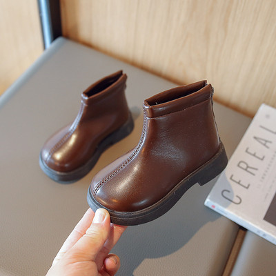 2022 Χειμερινά μποτάκια μέχρι τον αστράγαλο Ανοιχτόχρωμα παπούτσια για κορίτσια Επίσημες μαύρες καφέ κοντές μπότες με χαμηλό τακούνι Φοιτητικά Super Cozy βαμβακερά παπούτσια F09271