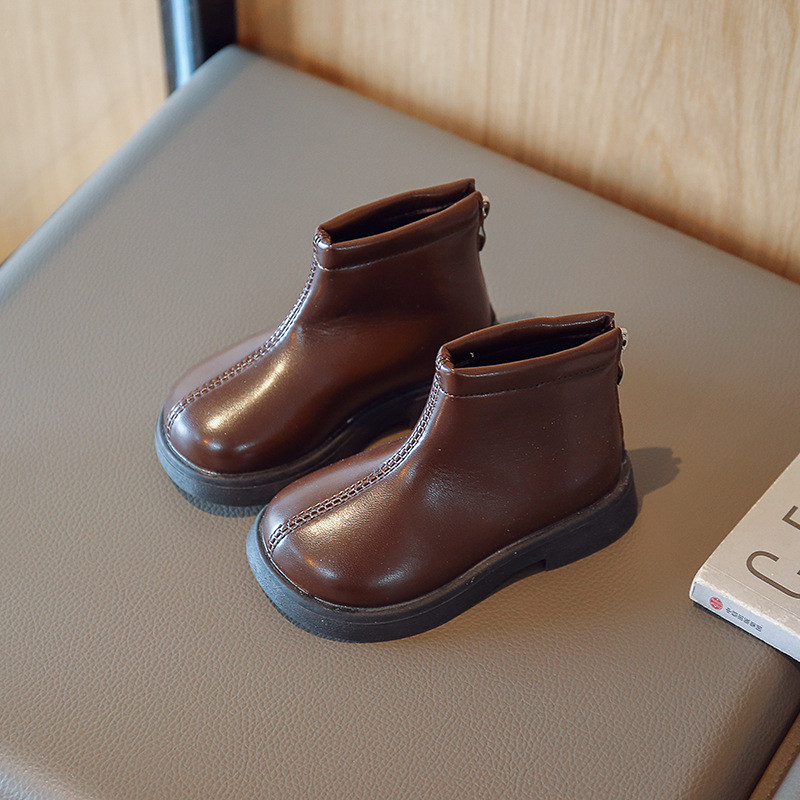 2022 Χειμερινά μποτάκια μέχρι τον αστράγαλο Ανοιχτόχρωμα παπούτσια για κορίτσια Επίσημες μαύρες καφέ κοντές μπότες με χαμηλό τακούνι Φοιτητικά Super Cozy βαμβακερά παπούτσια F09271