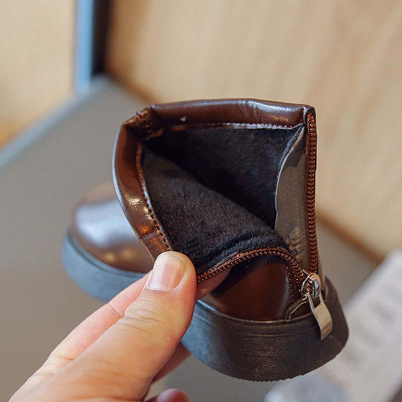 2022 Χειμερινά μποτάκια μέχρι τον αστράγαλο Ανοιχτόχρωμα παπούτσια για κορίτσια Επίσημες μαύρες καφέ κοντές μπότες με χαμηλό τακούνι Φοιτητικά Super Cozy βαμβακερά παπούτσια F09271