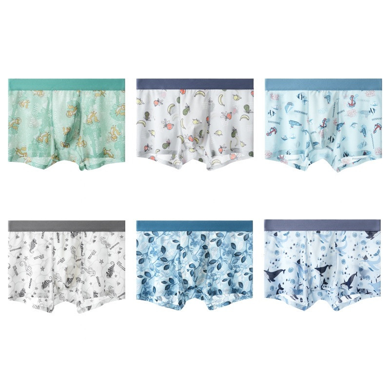 Otisnute seksi muške bokserice Ljetno ledeno svileno donje rublje Bešavne ultratanke muške bokserice Brzosušeće prozračne muške gaćice