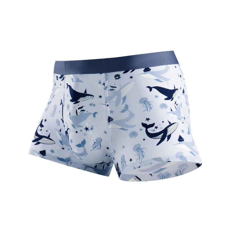 Otisnute seksi muške bokserice Ljetno ledeno svileno donje rublje Bešavne ultratanke muške bokserice Brzosušeće prozračne muške gaćice