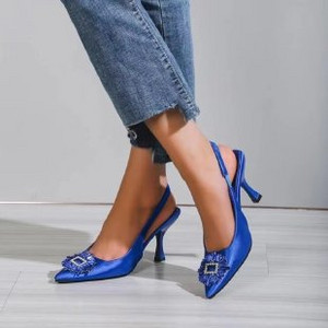 Tocuri înalte cu strasuri negre pentru femei Sandale stiletto cu toc pentru femei Pompe pentru femei Moda roșu verde Sandale cu toc