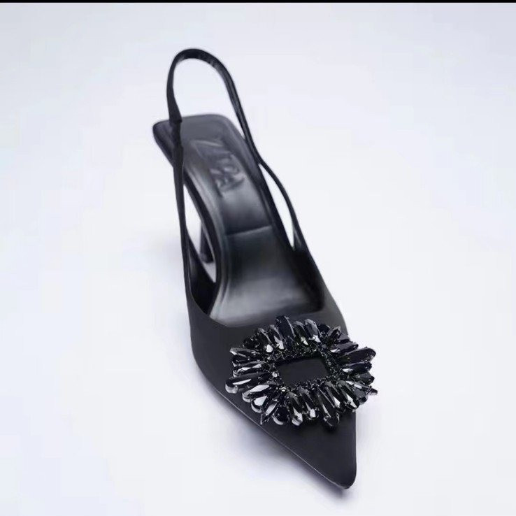 Tocuri înalte cu strasuri negre pentru femei Sandale stiletto cu toc pentru femei Pompe pentru femei Moda roșu verde Sandale cu toc