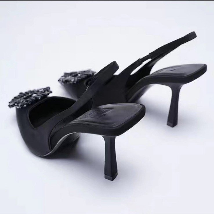 Tocuri înalte cu strasuri negre pentru femei Sandale stiletto cu toc pentru femei Pompe pentru femei Moda roșu verde Sandale cu toc