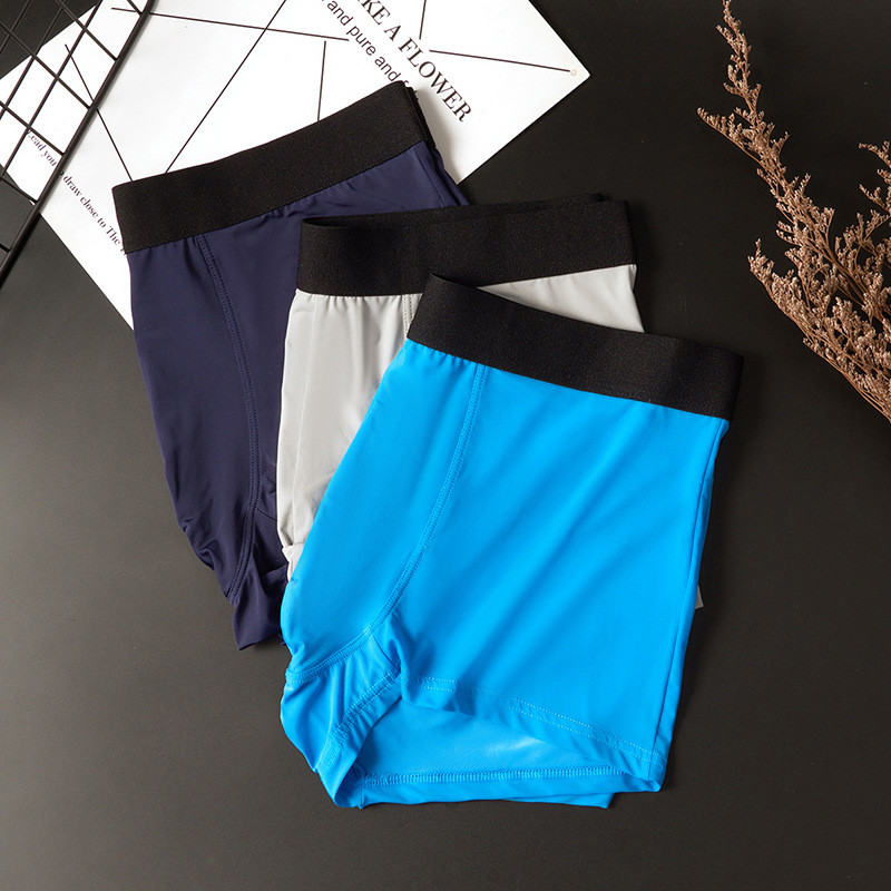 Ice Silk bešavne muške gaćice, tanke jednobojne prozračne muške bokserice Cueca seksi U torbica, muško donje rublje, gaće