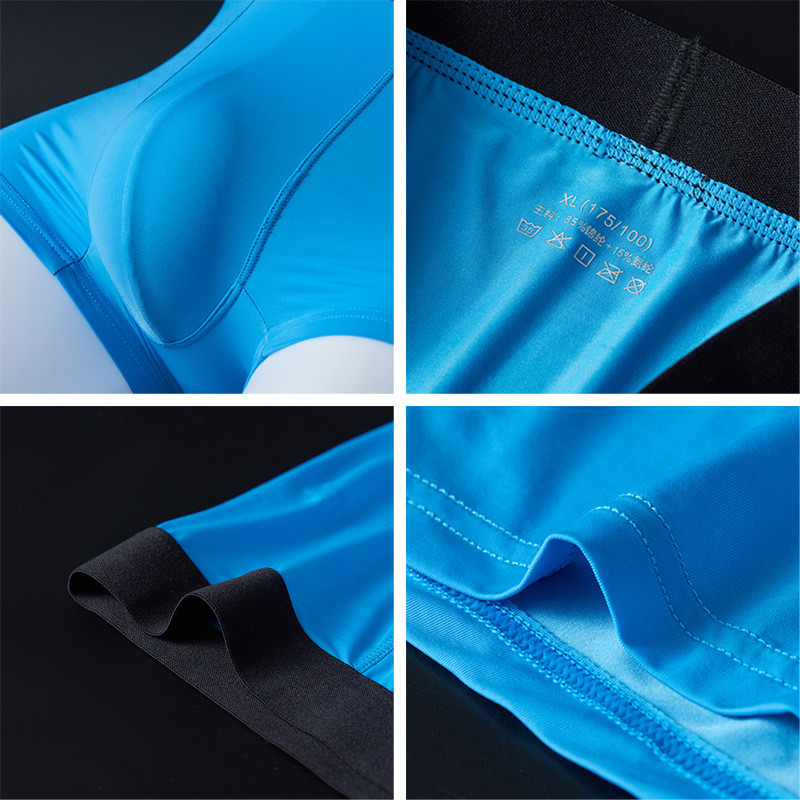 Ice Silk bešavne muške gaćice, tanke jednobojne prozračne muške bokserice Cueca seksi U torbica, muško donje rublje, gaće