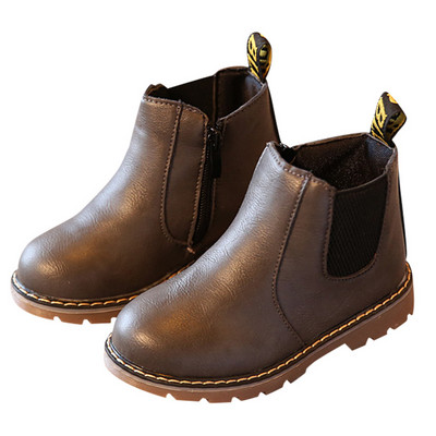 Cizme la gleznă la modă pentru copii primăvară/toamnă pentru copii mici fete cizme chelsea cu fermoar copii băieți cizme de zăpadă pantofi din piele PU