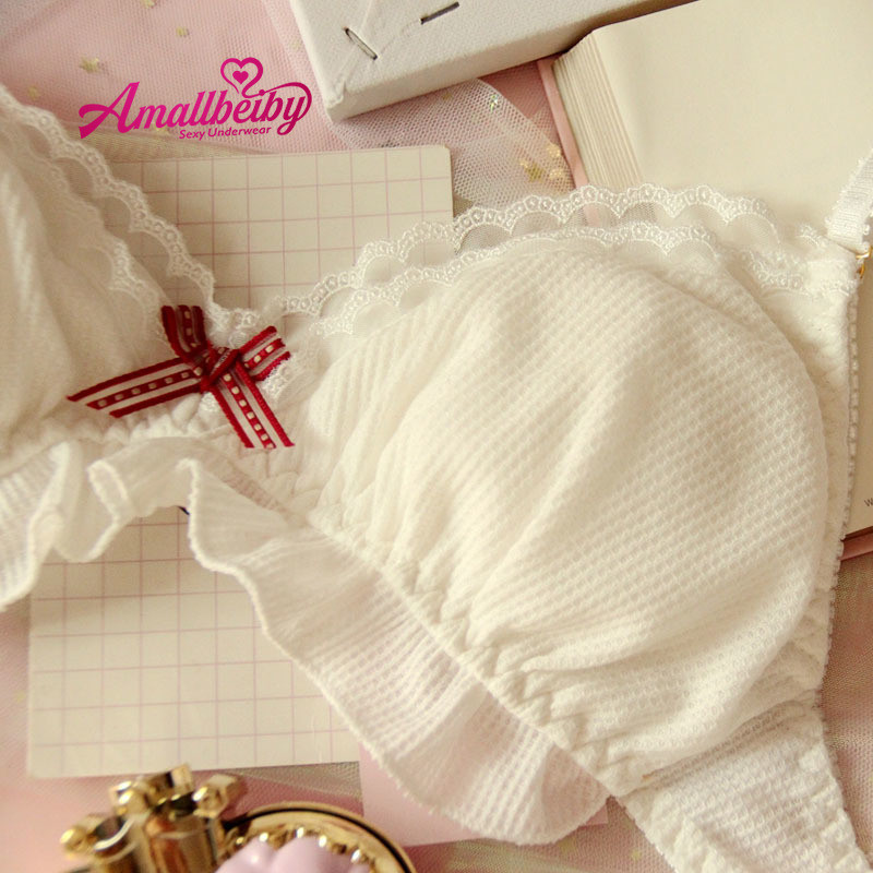 Lolita Roztomilé sladké ultra tenké podprsenky a nohavičky Set Princezná Spodná bielizeň Volánková podprsenka Krátke tangá Sada pre mladé dievčatá Spodná bielizeň Sexy dievčatá