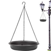 Pakabinamas paukščių lesytuvas paukščių vonios padėklas naminių paukščių šėrimo padėklas vandens gertuvė su patvaria grandine lauko sodo kiemo dekoro reikmenys naminiams gyvūnėliams