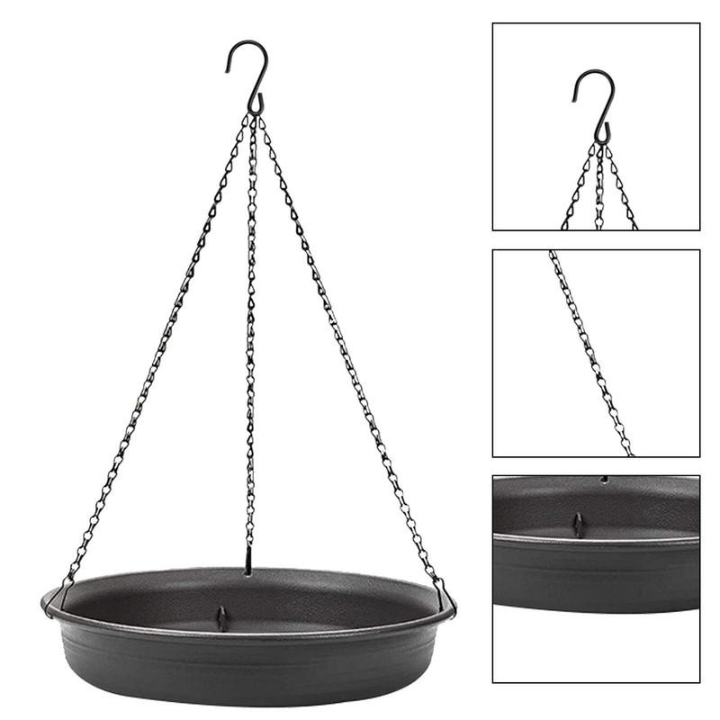 Pakabinamas paukščių lesytuvas paukščių vonios padėklas naminių paukščių šėrimo padėklas vandens gertuvė su patvaria grandine lauko sodo kiemo dekoro reikmenys naminiams gyvūnėliams