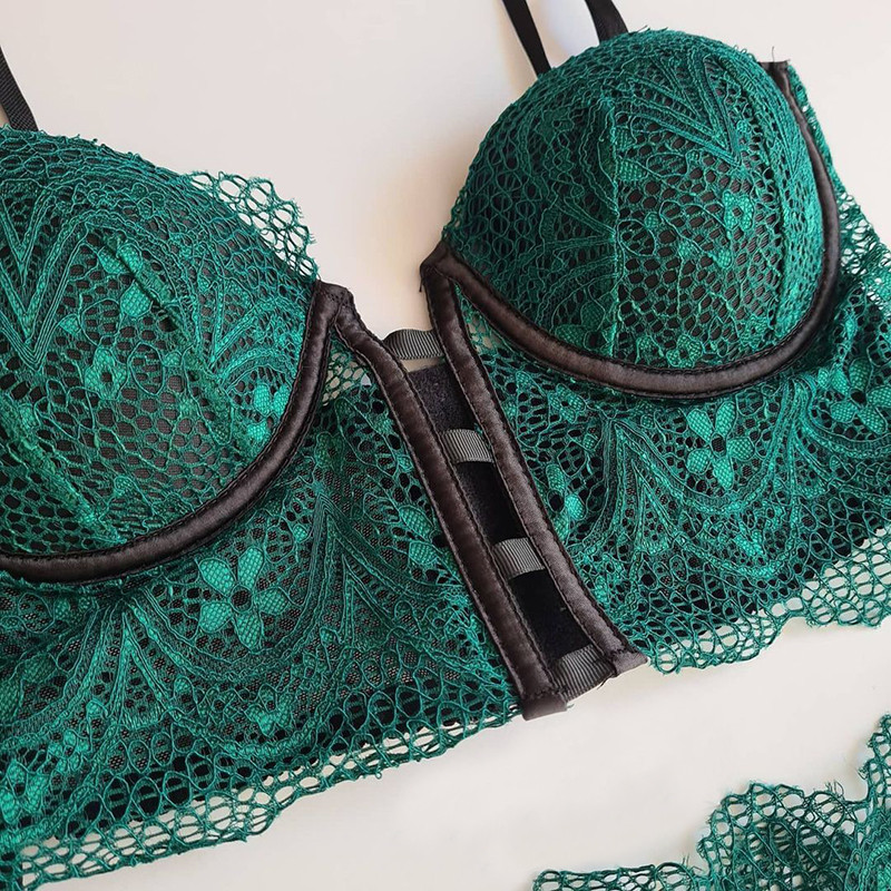 Set de lenjerie sexy pentru femei, bretele din dantelă, chiloți sexy din plasă, în perspectivă, cu sârmă, set de sutien cu sârmă, set de lenjerie erotică