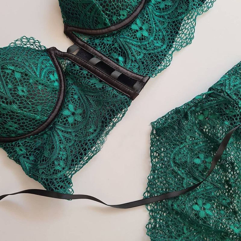 Set de lenjerie sexy pentru femei, bretele din dantelă, chiloți sexy din plasă, în perspectivă, cu sârmă, set de sutien cu sârmă, set de lenjerie erotică