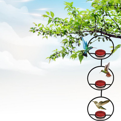 Tanka metalna hranilica za kolibri Viseća metalna okrugla hranilica za kolibri Pojilica za ptice za vanjsko dvorište Uređenje dvorišta