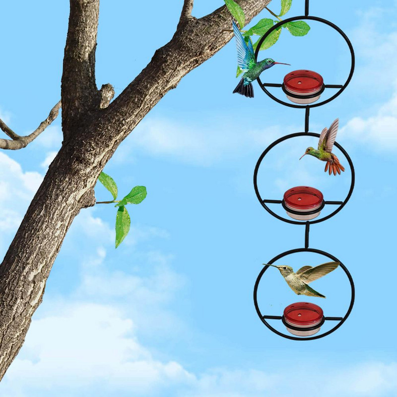 Tanka metalna hranilica za kolibri Viseća metalna okrugla hranilica za kolibri Pojilica za ptice za vanjsko dvorište Uređenje dvorišta