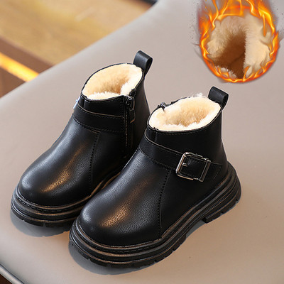 Cizme Copii Noua Iarna Moda Cizme calde Baieti Fete Pantofi cu platforma Fermoar Cizme cu varf rotund Pantofi casual copii