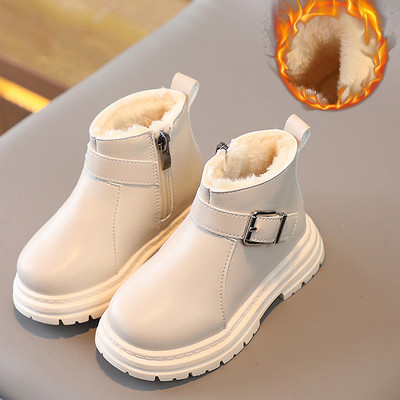 Cizme Copii Noua Iarna Moda Cizme calde Baieti Fete Pantofi cu platforma Fermoar Cizme cu varf rotund Pantofi casual copii