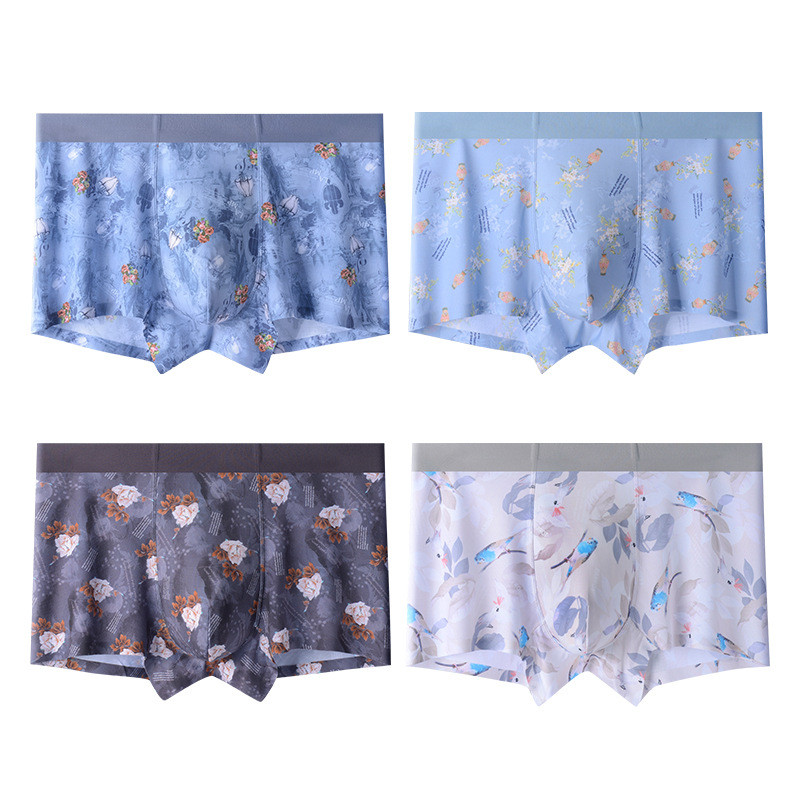 Imprimeu la modă Lenjerie de corp boxer modal pentru bărbați Pantaloni scurți pentru bărbați Boxer fără sudură Calzoncillo Hombre Chiloți respirabili