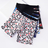 Boxer lungi imprimați la modă Chiloți pentru bărbați Lenjerie de corp respirabilă în modal de bumbac Husă în U confortabilă Boxer lungi