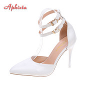 Aphixta Summer 3.54 inch Sandale cu toc super înalt pentru femei Pompe cu tocuri stiletto Tocuri din piele Bretele cu vârf ascuțit Pantofi oficiali 45
