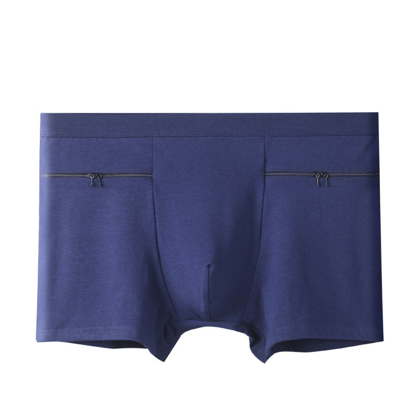 Muško donje rublje veće veličine s džepovima na patentni zatvarač Gaćice Pamučne seksi bokserice otporne na krađu Gaćice Calzoncillos Hombres