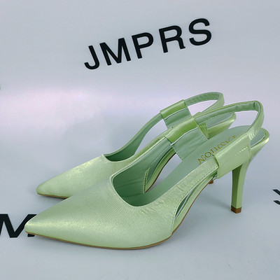 2022 de vară pentru femei cu toc verde lime pantofi cu slingback, sandale de lux din satin de mătase, designeri de femei, pantofi sexy de petrecere cu toc stiletto