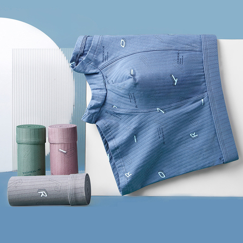 Módne pánske spodné prádlo, boxerky, mäkké bavlnené nohavičky, priedušné boxerky, pohodlné potlačené pánske nohavičky Cueca Homme