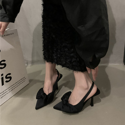 Sandale cu toc înalt cu vârf ascuțit pentru femei, vara 2023, în stil coreean, pantofi Bowie, pantofi de petrecere, rochie, rochie, cu toc subțire