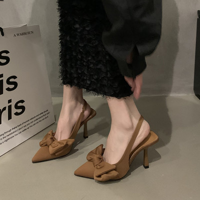 Sandale cu toc înalt cu vârf ascuțit pentru femei, vara 2023, în stil coreean, pantofi Bowie, pantofi de petrecere, rochie, rochie, cu toc subțire