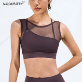 Ženski crni seksi sportski grudnjak s visokom potporom Push Up Bešavni sportski top Crop Fitness odjeća za jogu Gym grudnjak