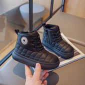 Dječje kožne gležnjače Djevojčice Baršunaste ležerne visoke pamučne cipele Dječaci Čizme za snijeg Dječje plišane modne čizme Zimske