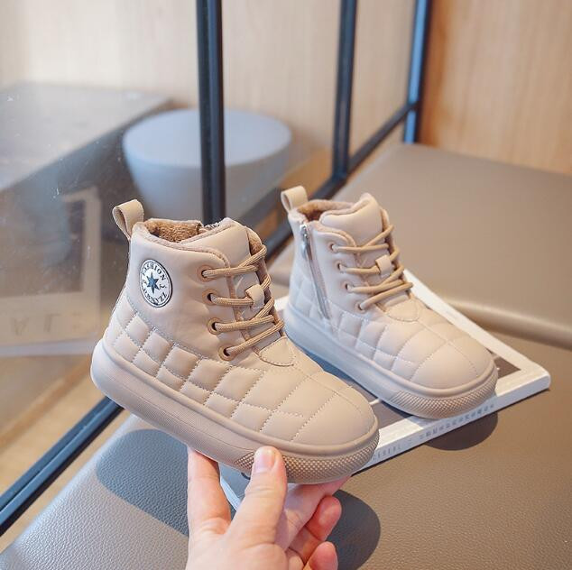 Dječje kožne gležnjače Djevojčice Baršunaste ležerne visoke pamučne cipele Dječaci Čizme za snijeg Dječje plišane modne čizme Zimske