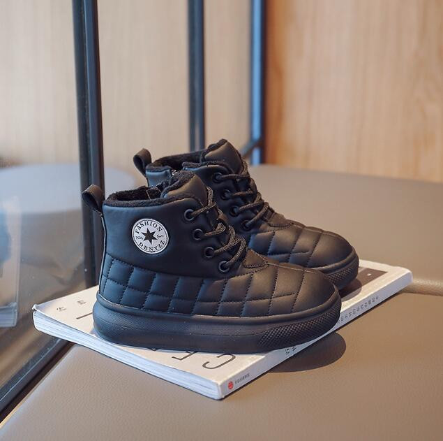 Dječje kožne gležnjače Djevojčice Baršunaste ležerne visoke pamučne cipele Dječaci Čizme za snijeg Dječje plišane modne čizme Zimske