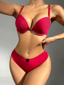 Sexy spodná bielizeň s kosticami a zapínaním vpredu, dámska dvojdielna súprava A2128