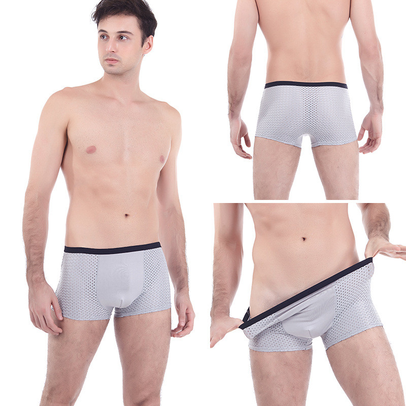 Muško donje rublje Gaćice s mrežastim rupama velike veličine, elastične kratke hlače, muške bokserice, bešavne prozračne bokserice veće veličine