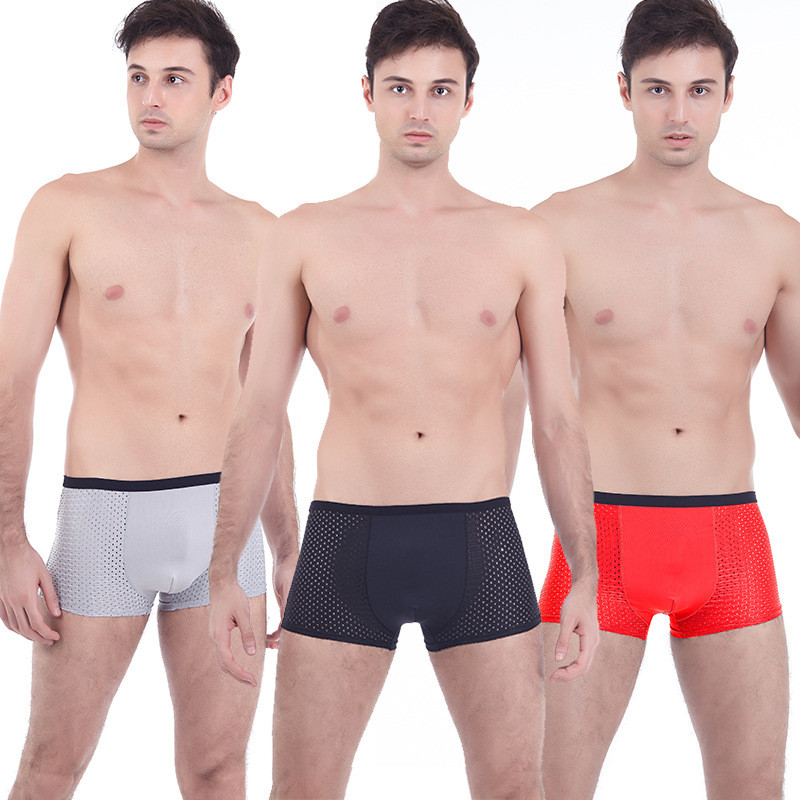 Muško donje rublje Gaćice s mrežastim rupama velike veličine, elastične kratke hlače, muške bokserice, bešavne prozračne bokserice veće veličine