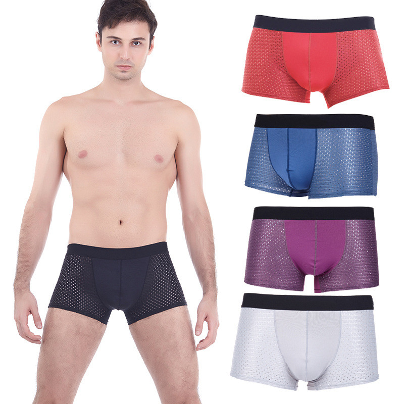 Muško donje rublje Gaćice s mrežastim rupama velike veličine, elastične kratke hlače, muške bokserice, bešavne prozračne bokserice veće veličine