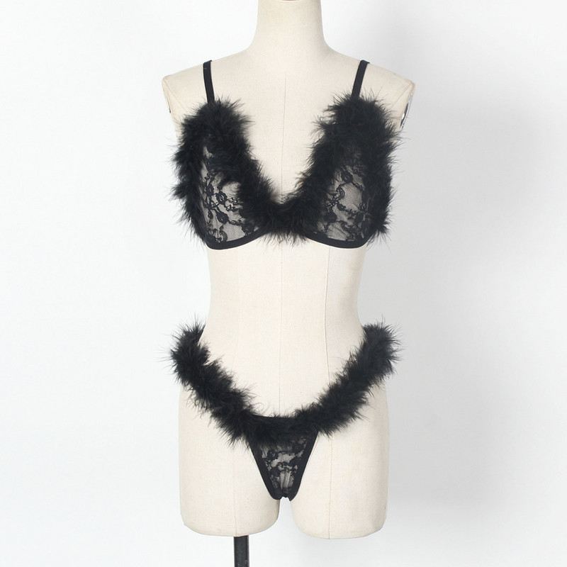 Seksi donje rublje Komplet donjeg rublja za žene Komplet gaćica s povezima od čipke Gornji set gaćica Izdubljeni grudnjak Bodi od čipke Egzotični kostimi