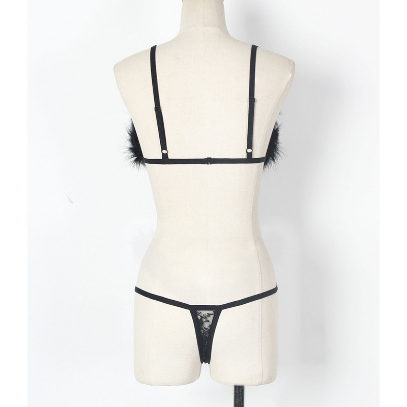 Seksi donje rublje Komplet donjeg rublja za žene Komplet gaćica s povezima od čipke Gornji set gaćica Izdubljeni grudnjak Bodi od čipke Egzotični kostimi